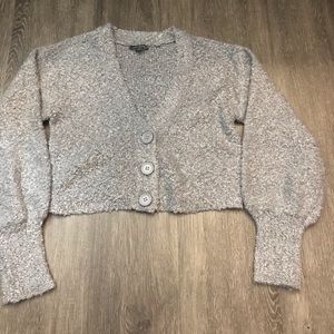 Cropped Balloon Sleeve Cardigan
